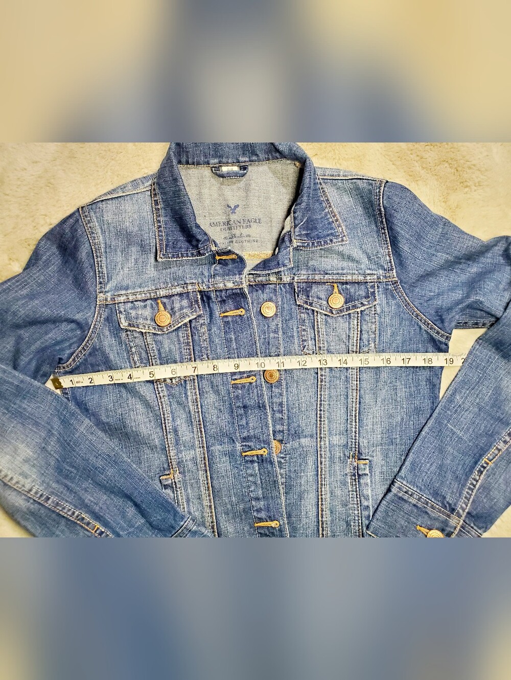 American Eagle Outfitters Vintage-Inspired Denim Jacket 100% Cotton Medium - Picture 9 of 11